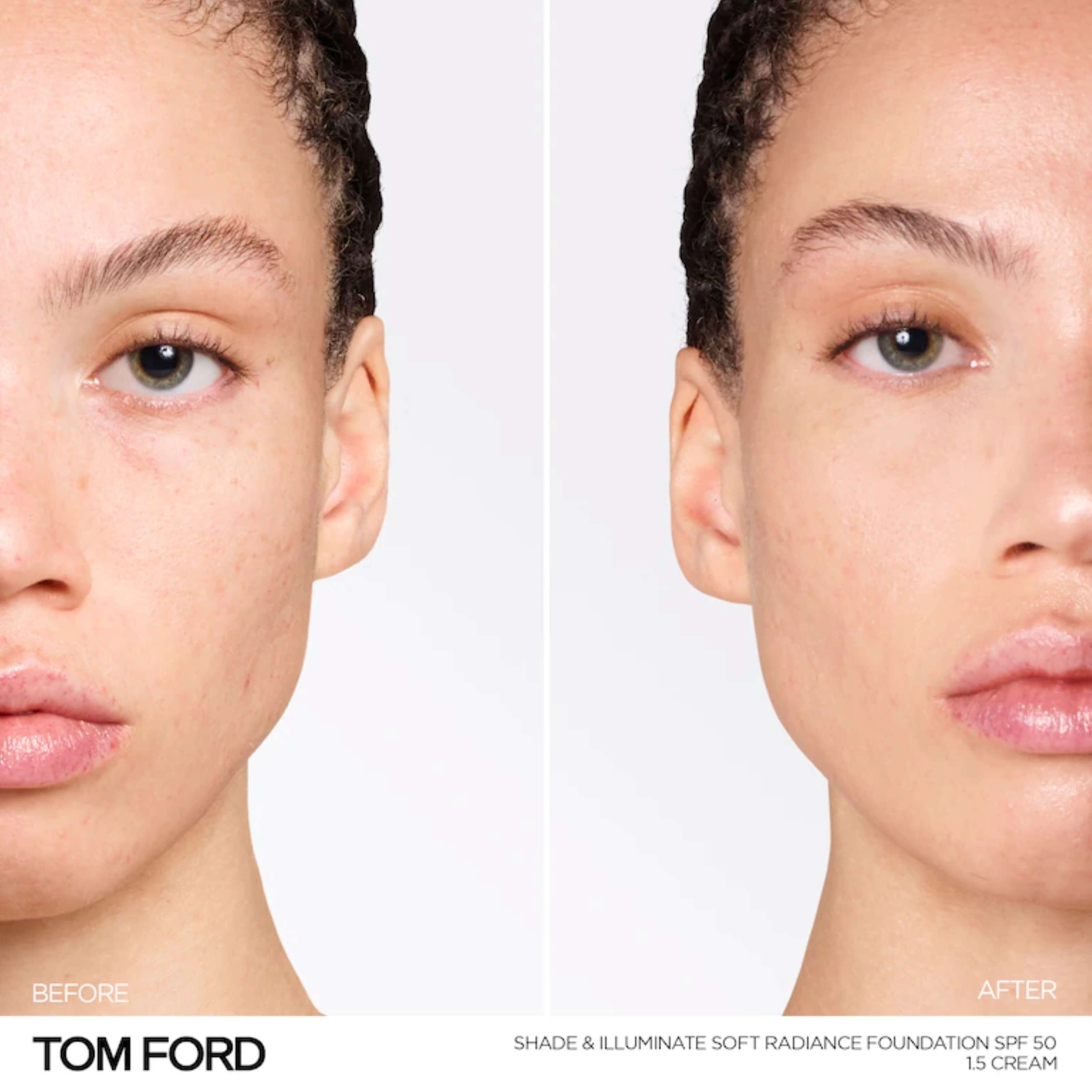 Shade and Illuminate Soft Radiance Foundation SPF 50 by Tom Ford, Cream, the look